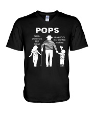 Pops granddaughter and grandson V-Neck T-Shirt tile