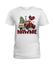 I love being a Nawnie truck red xmas Ladies T-Shirt tile