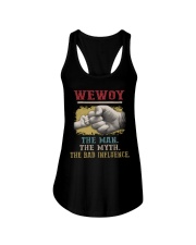 Wewoy the man the myth the bad influence 66 Ladies Flowy Tank tile