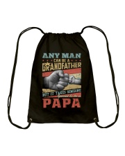 Any man can be a grandfather - Papa Drawstring Bag tile