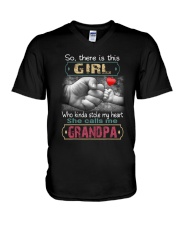 So there is this girl who kinda grandpa new 66 V-Neck T-Shirt tile