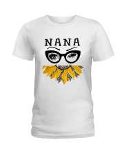Nana - face funny Sunflower Ladies T-Shirt tile