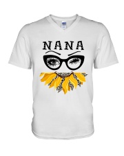 Nana - face funny Sunflower V-Neck T-Shirt tile