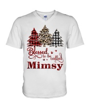Blesed to be called Mimsy christmas rv V-Neck T-Shirt tile