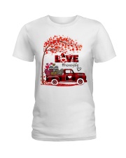 Love honey life truck red Ladies T-Shirt tile