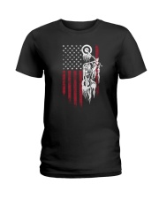 Biker Flag USA Ladies T-Shirt thumbnail