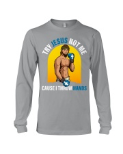 boxing jesus try jesus not me lqt lbs Long Sleeve Tee tile