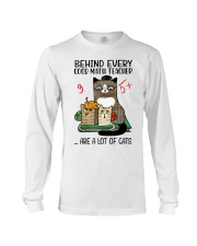 math teacher behind good cat lqt lbs Long Sleeve Tee tile