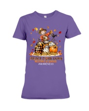 Multipl Sclerosi peace love cure fall lqt pml Premium Fit Ladies Tee tile