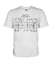 skiing one never enough lqt lbs V-Neck T-Shirt tile