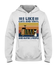 Music Vinyl Cat I Like PDN-DVH Hooded Sweatshirt front