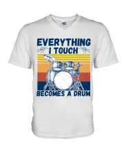 drums-touch-become-lqt-nna V-Neck T-Shirt tile