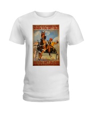 Harness Racing old man dont get old pt lqt-nth Ladies T-Shirt tile