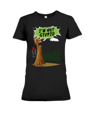 disc-golf tree not stupid mug lqt lbs Premium Fit Ladies Tee tile