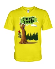 disc-golf tree not stupid mug lqt lbs V-Neck T-Shirt tile