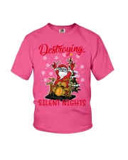 drum santa destroying silent nights lqt lbs Youth T-Shirt tile