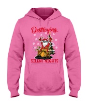 drum santa destroying silent nights lqt lbs Hooded Sweatshirt tile