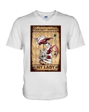 dragon-your-butt-napkins-lady pt lqt lbs V-Neck T-Shirt tile