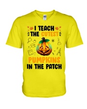 Teacher-The-Cutest-Pumpkins-lqt-nna V-Neck T-Shirt tile