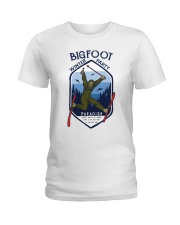 bigfoot skiing party lqt pml Ladies T-Shirt tile