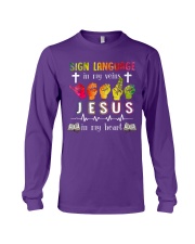 sign language jesus heart lqt pml Long Sleeve Tee tile