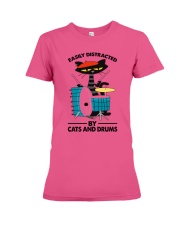Cat Drum Easily Distracted PDN-dqh Premium Fit Ladies Tee tile
