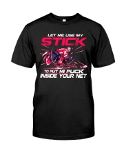 ice-hockey-puck-inside-your-net-lqt-nna Classic T-Shirt front