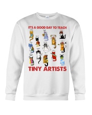 art-teacher-cat-teach-tiny-artist-lqt-nna Crewneck Sweatshirt tile
