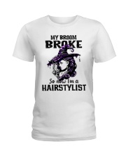 Broom-Broke-Hairstylist-lqt-nna Ladies T-Shirt tile