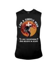 Man-Saxophone-Believe-In-Jesus lqt pml Sleeveless Tee tile
