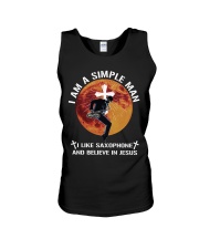 Man-Saxophone-Believe-In-Jesus lqt pml Unisex Tank tile