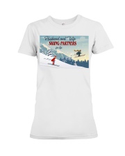 skiing married partners for life pt lqt pml Premium Fit Ladies Tee tile