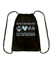 dirt track racing cat neon lqt-NTH Drawstring Bag tile