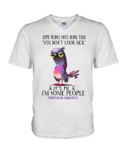 fibromyalgia dont look sic-k lqt lbs V-Neck T-Shirt tile
