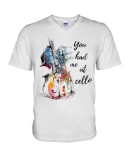 cello You-had-me-at-cello lqt pml V-Neck T-Shirt tile