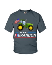joh deer tractor farmer lets go bran lqt lbs Youth T-Shirt tile