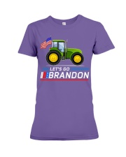 joh deer tractor farmer lets go bran lqt lbs Premium Fit Ladies Tee tile