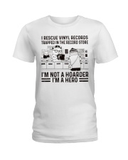 vinyl records store animal art lqt pml Ladies T-Shirt tile