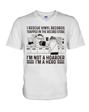 vinyl records store animal art lqt pml V-Neck T-Shirt tile