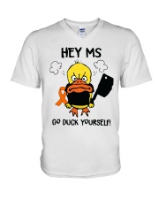 Multipl-Sclerosi-go-duck-lqt-nna V-Neck T-Shirt tile