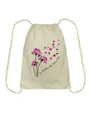 breas-t cance-r dandelion october pink lqt pml Drawstring Bag tile