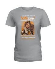 Multiple Sclerosis god fight it lqt pml Ladies T-Shirt tile