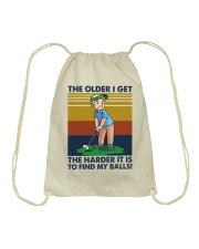 golf older I get harder find ball lqt pml Drawstring Bag tile