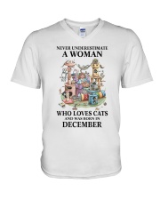 Cat Crazy Cat Lady12 PDN-DQH V-Neck T-Shirt tile