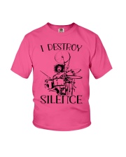 drummer destroy silence lqt lbs Youth T-Shirt tile