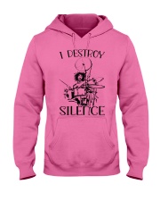 drummer destroy silence lqt lbs Hooded Sweatshirt tile