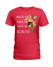 rugby man make me scrum lqt lbs Ladies T-Shirt tile