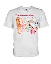 otologist parts of the ears and their functions lqt pml V-Neck T-Shirt tile