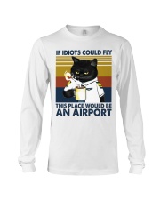 pilot cat if idiot could fly lqt pml Long Sleeve Tee tile