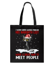 black cat meet naughty list lqt lbs Tote Bag tile